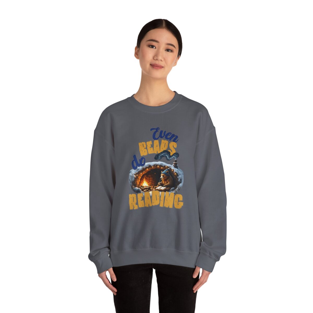 Even bears do reading Unisex Heavy Blend™ Crewneck Sweatshirt - Image 32