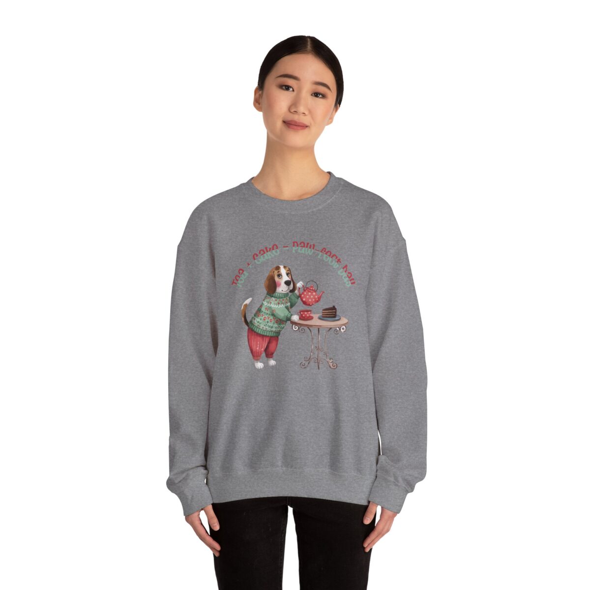 Tea + Cake = Paw-fect Day Unisex Heavy Blend™ Crewneck Sweatshirt - Image 16