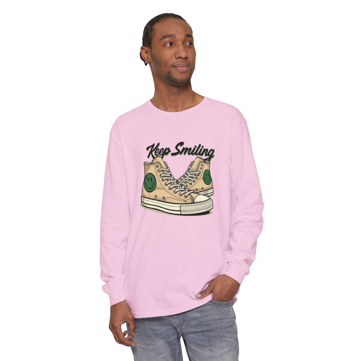Copy of Keep smiling Unisex Garment-dyed Long Sleeve T-Shirt - Image 31