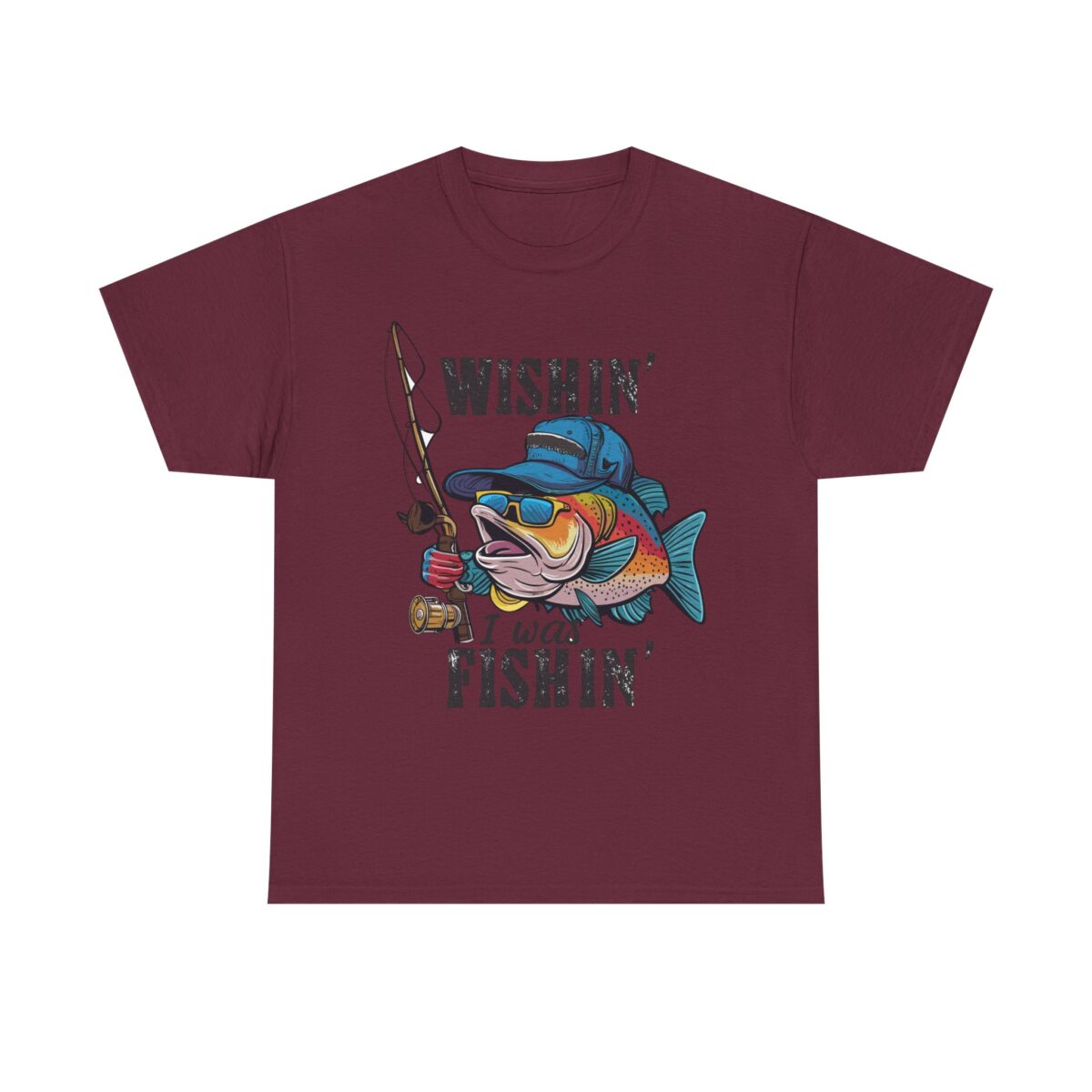 Whishing I was fishing Unisex Heavy Cotton Tee