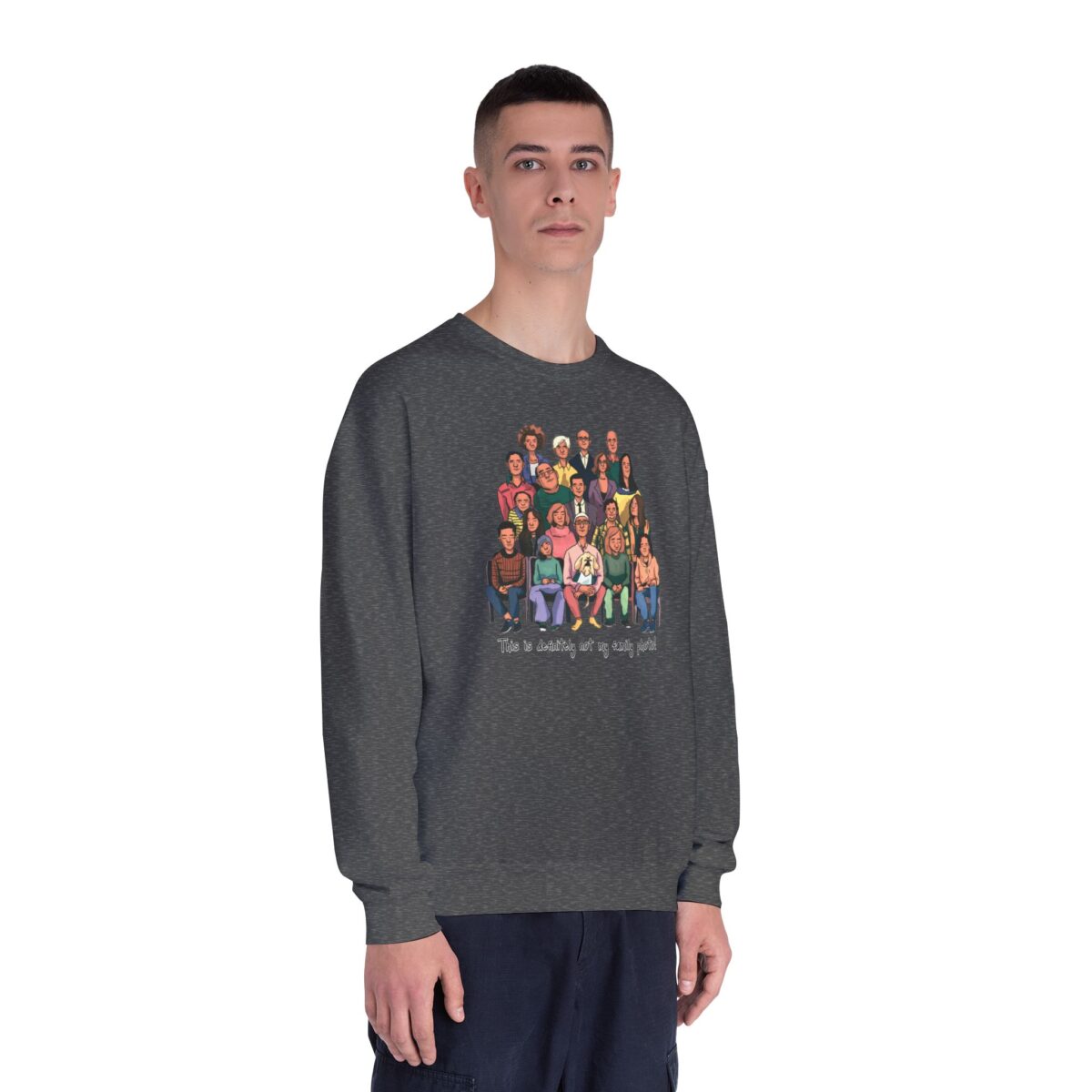 Definitely not my family photo Unisex NuBlend® Crewneck Sweatshirt - Image 3