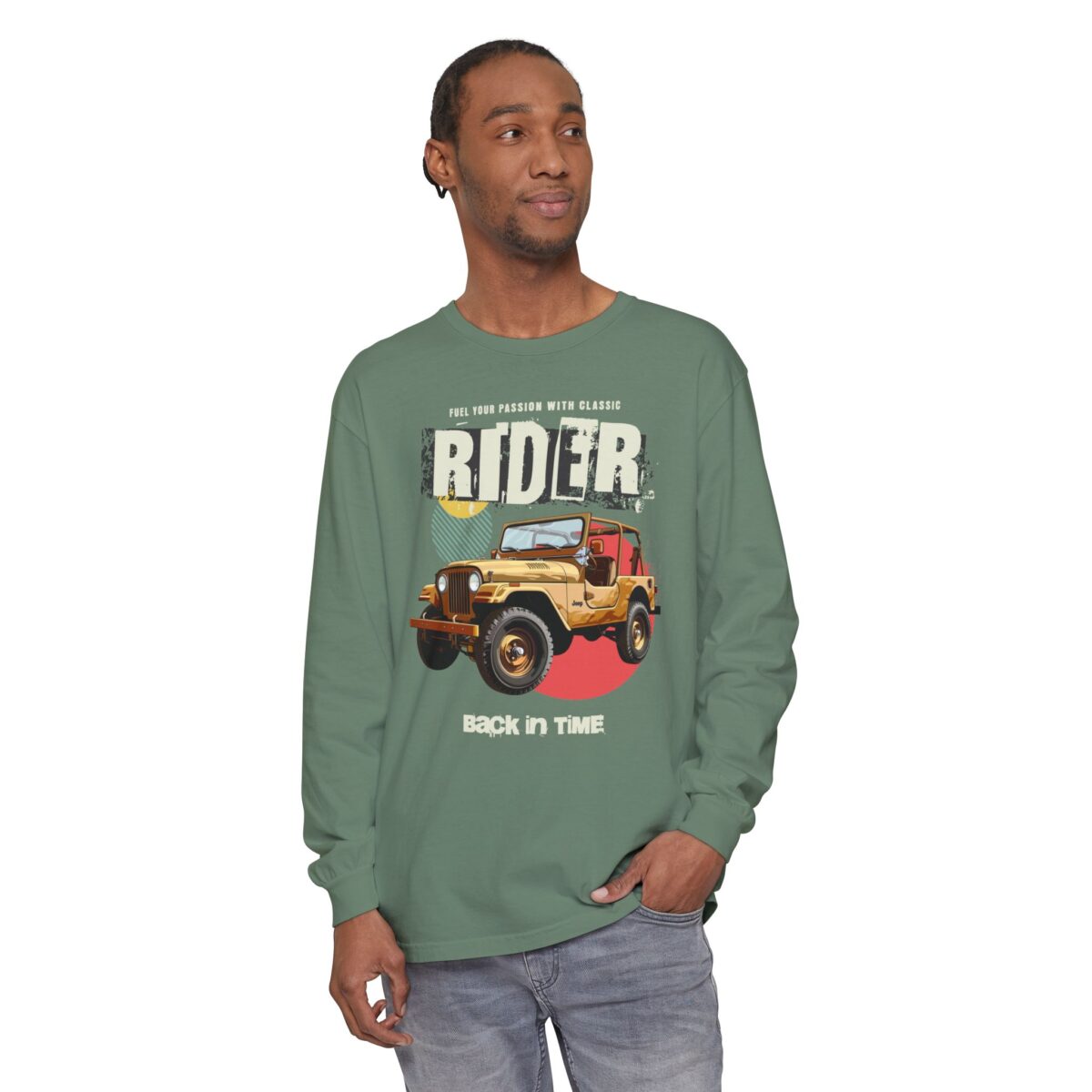 Rider Back in Time Unisex Garment-dyed Long Sleeve T-Shirt - Image 15