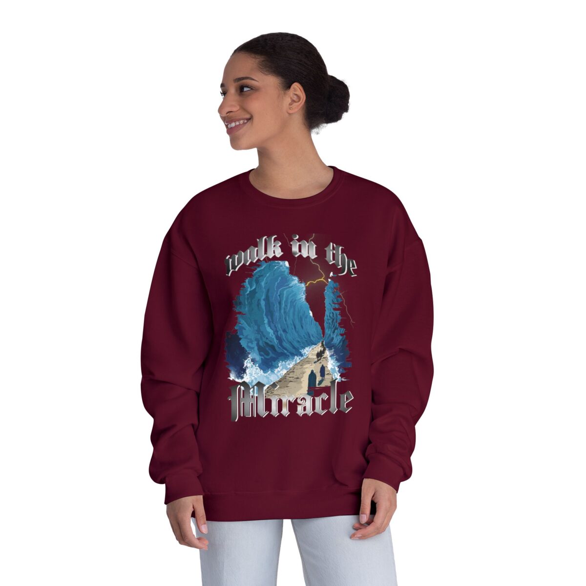 Walk in the miracle Unisex NuBlend® Crewneck Sweatshirt - Image 20