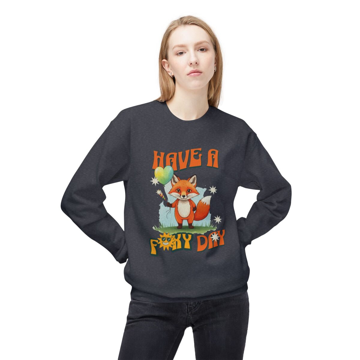 Have a foxy day! Unisex Midweight Softstyle Fleece Crewneck Sweatshirt - Image 19