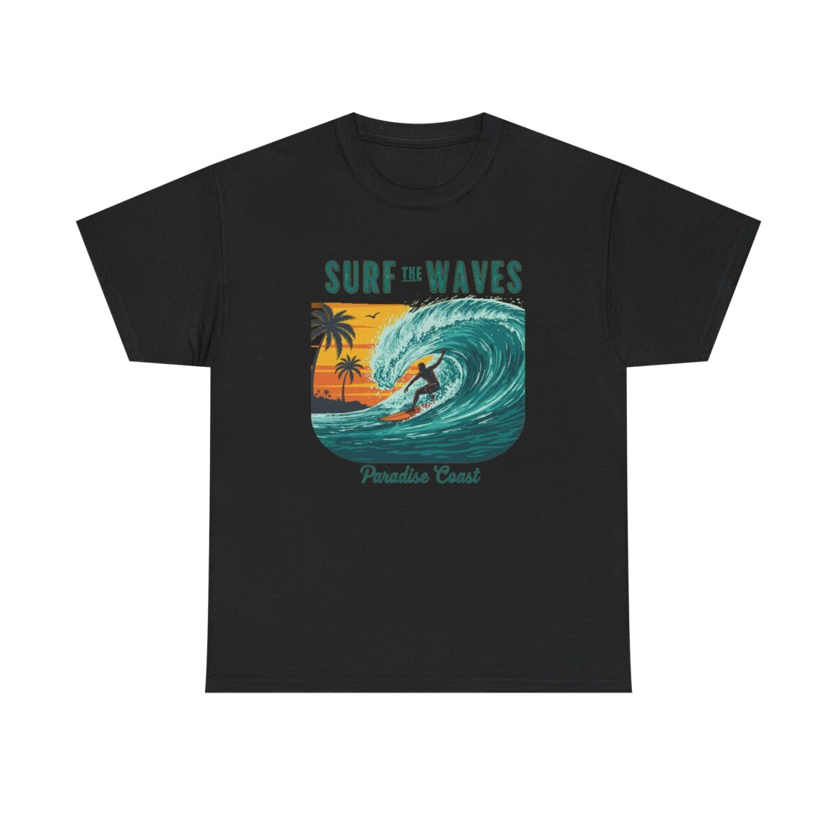 Surf the waves Unisex Heavy Cotton Tee - Image 5