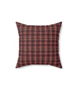 Red hues plaid Spun Polyester Square Pillow
