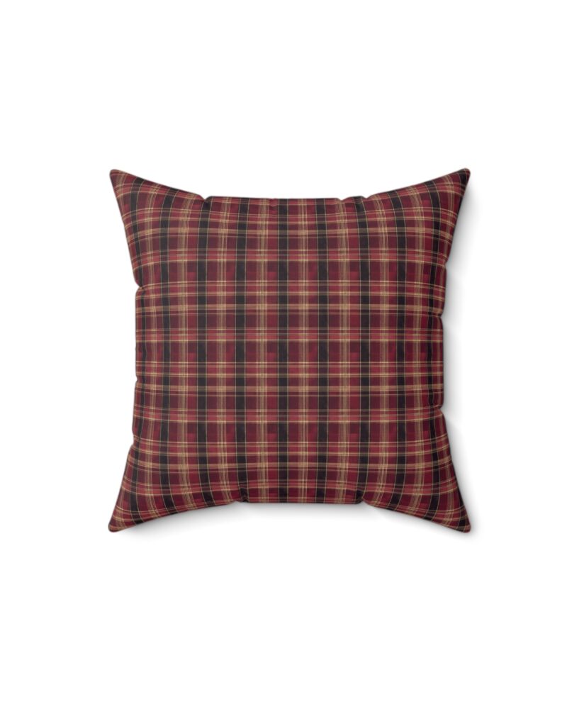 Red hues plaid Spun Polyester Square Pillow
