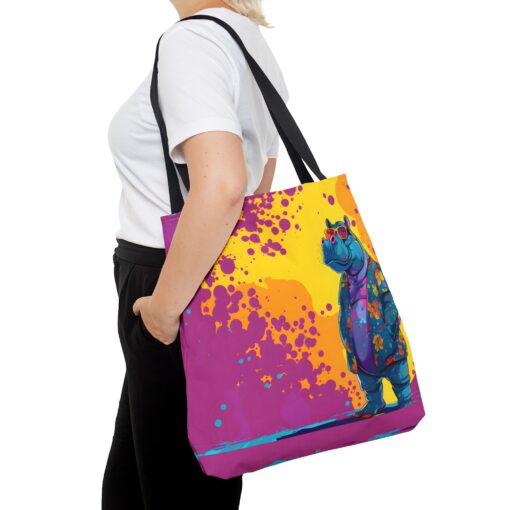Stylish Hippo Tote Bag (AOP) - Image 12