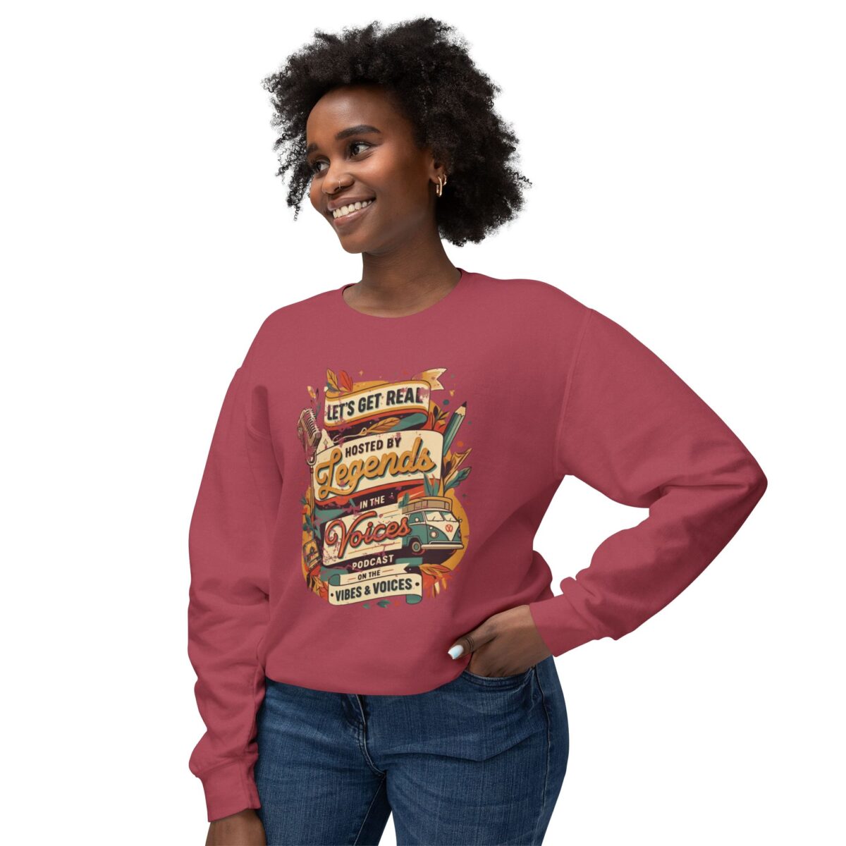 Let's get real Unisex Lightweight Crewneck Sweatshirt - Image 27