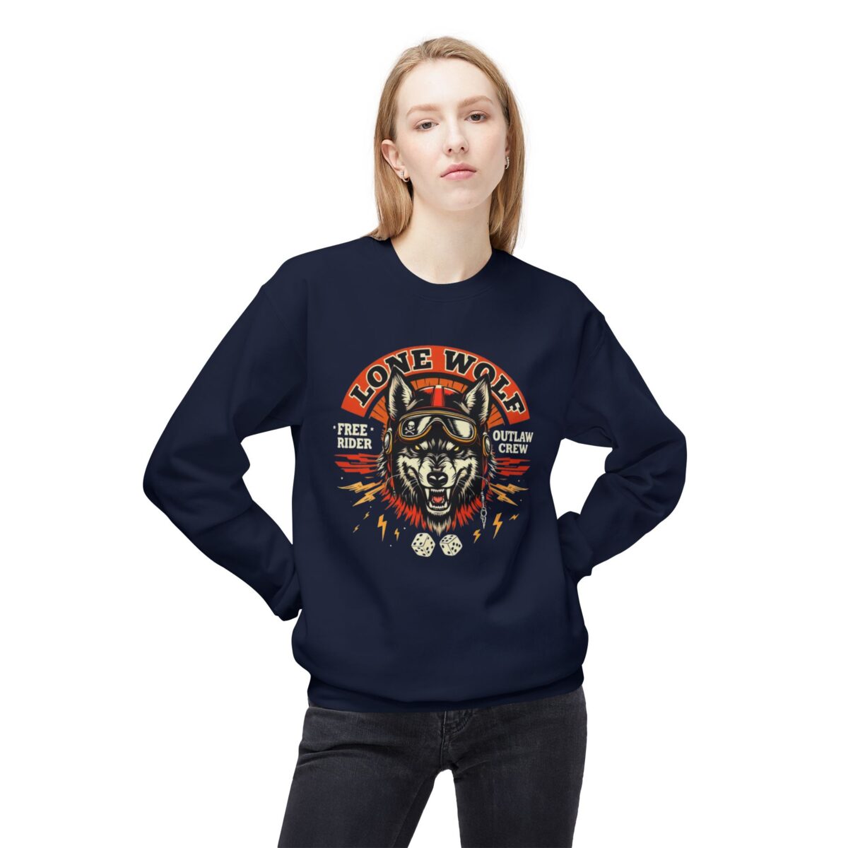 Lone Wolf Unisex Midweight Softstyle Fleece Crewneck Sweatshirt - Image 35