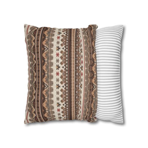 Warm Nordic Knit  Faux Suede Square Pillowcase - Image 8