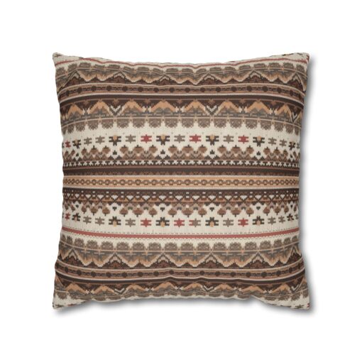 Warm Nordic Knit  Faux Suede Square Pillowcase - Image 9