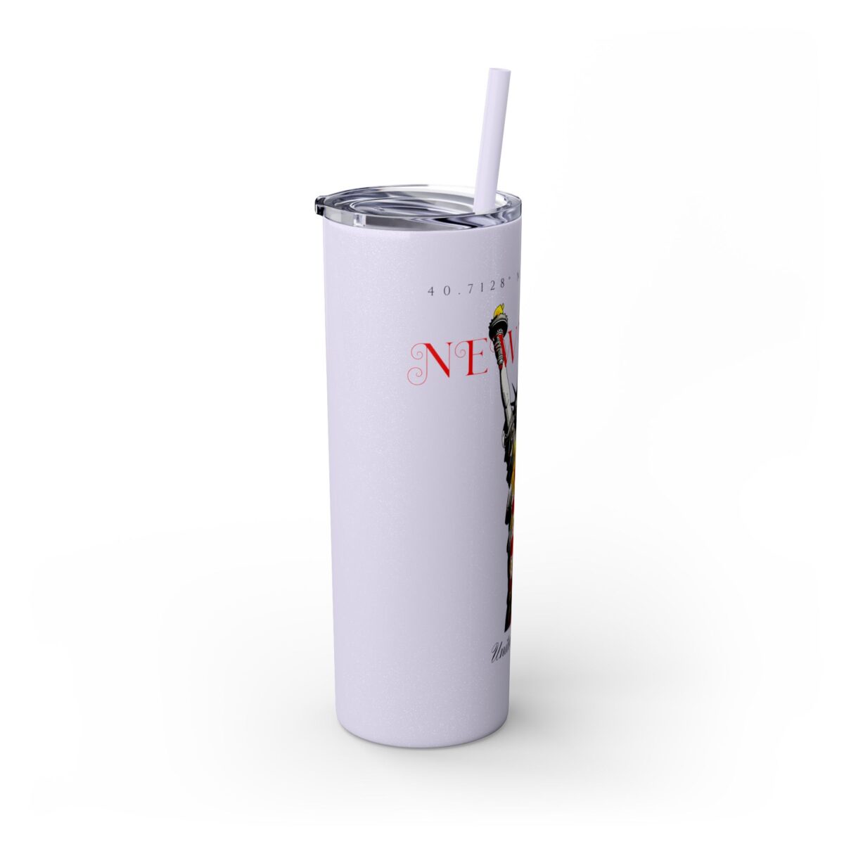 New York Glitter Skinny Tumbler with Straw, 20oz - Image 14