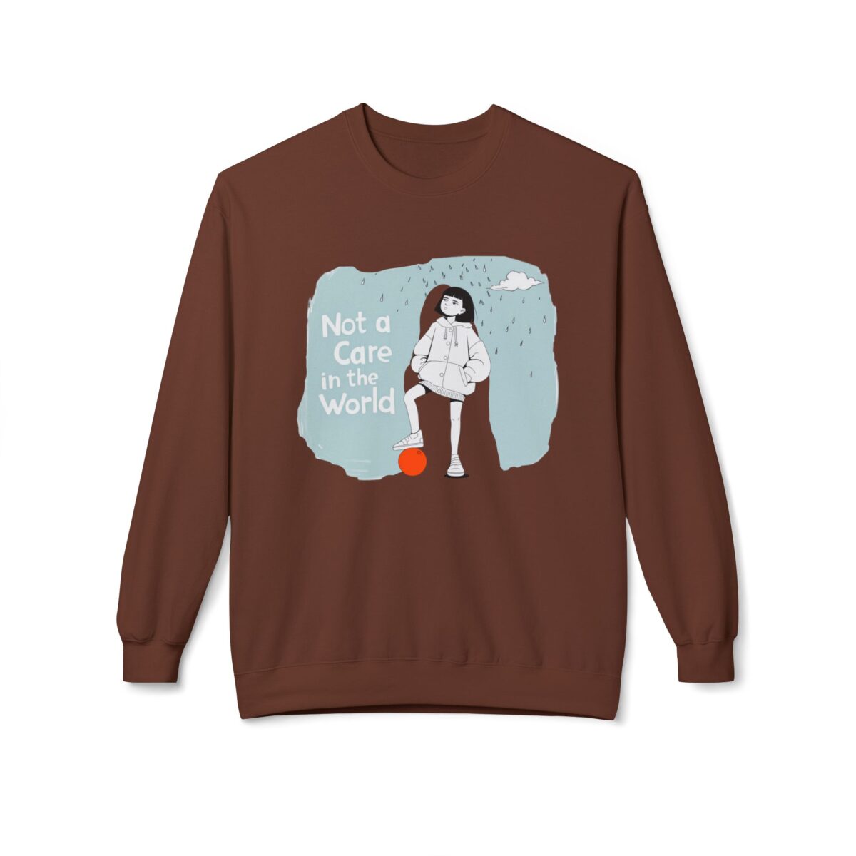 Not a care in the world Unisex Midweight Softstyle Fleece Crewneck Sweatshirt - Image 5