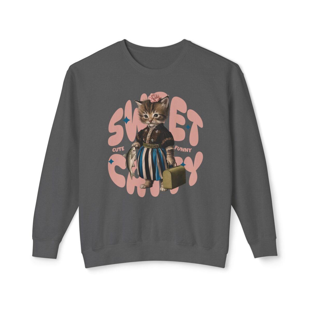 Sweet Catty Unisex Lightweight Crewneck Sweatshirt - Image 17