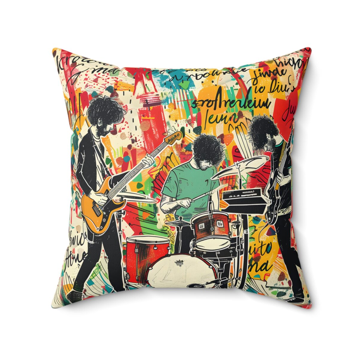 Rock Band Spun Polyester Square Pillow - Image 10