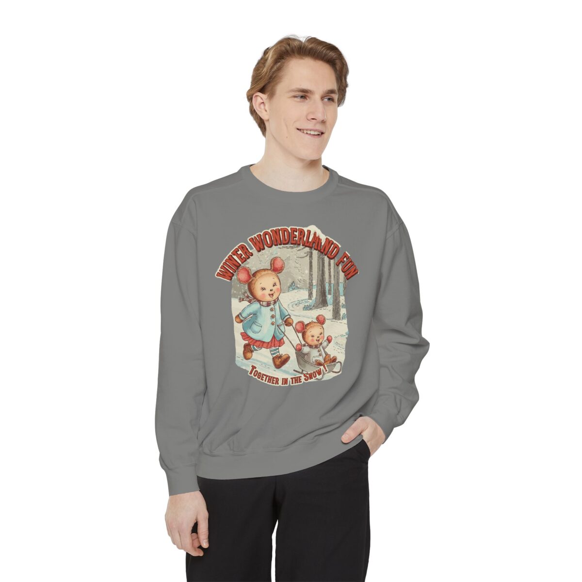 Winter wonderland fun Unisex Garment-Dyed Sweatshirt - Image 11