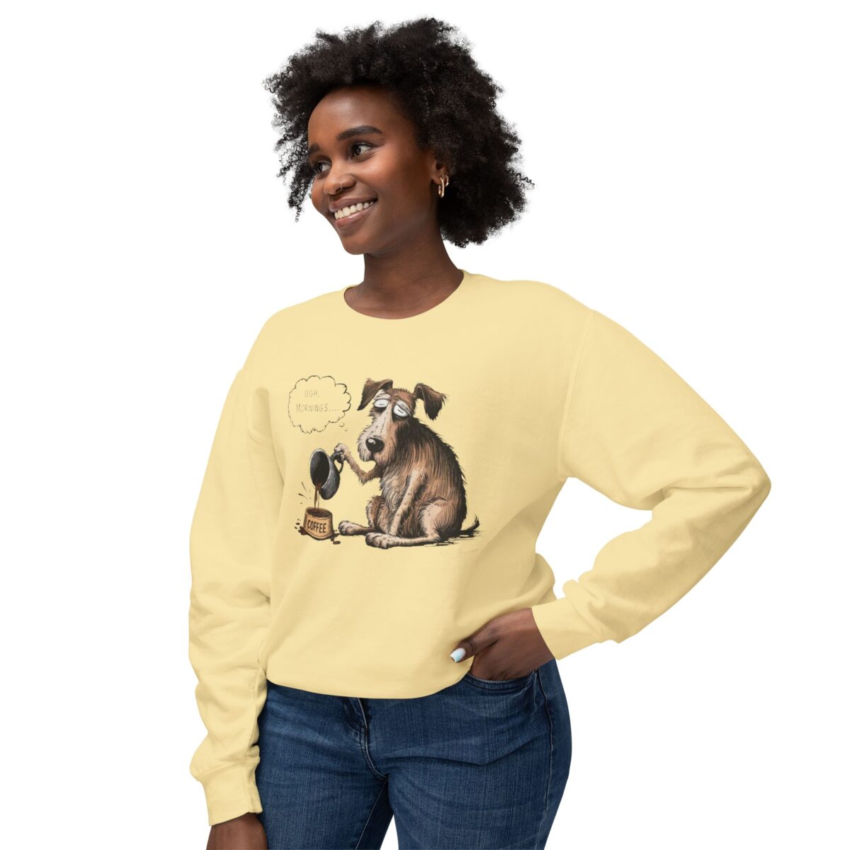 Mornings! Unisex Lightweight Crewneck Sweatshirt - Image 19