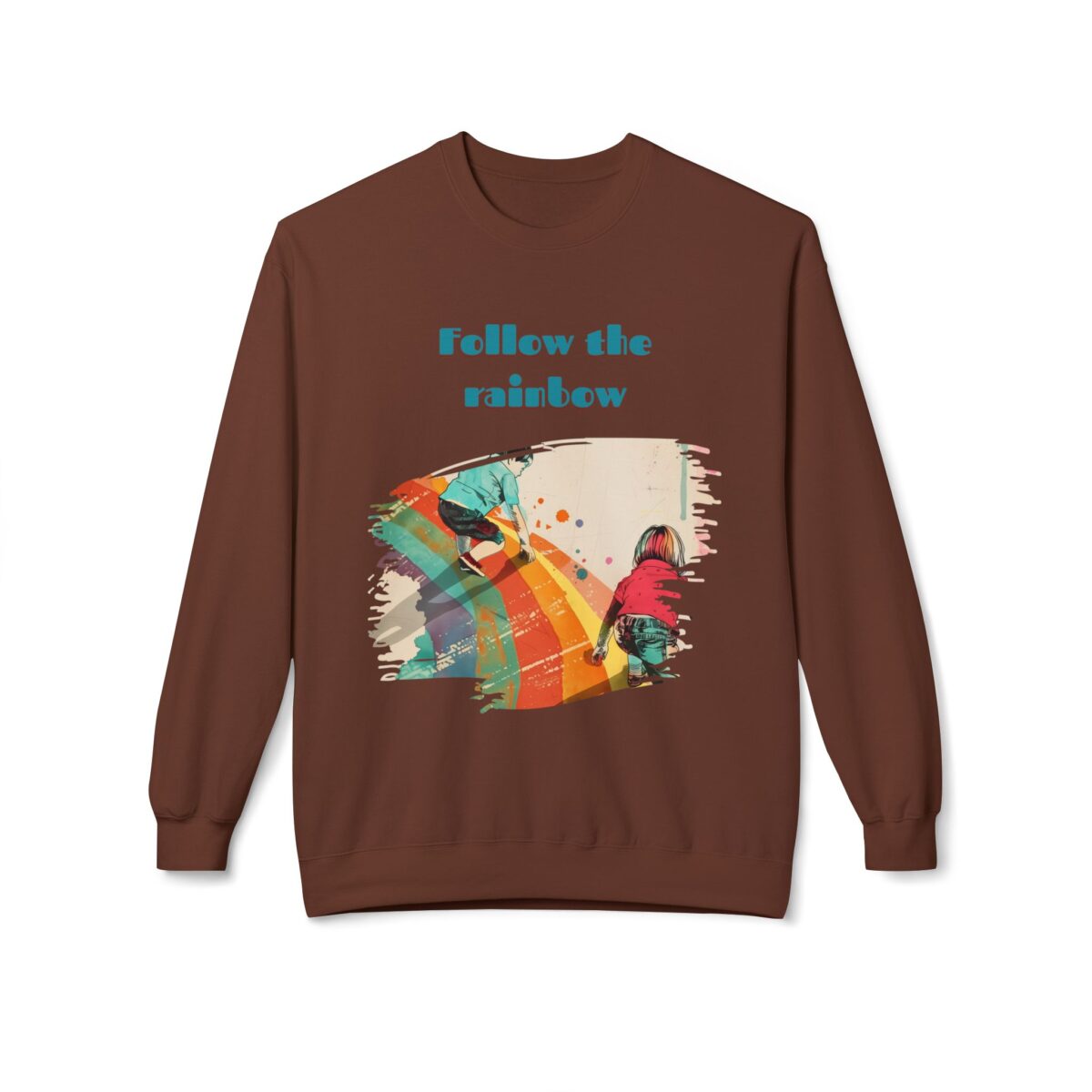 Follow the rainbow Unisex Midweight Softstyle Fleece Crewneck Sweatshirt - Image 5