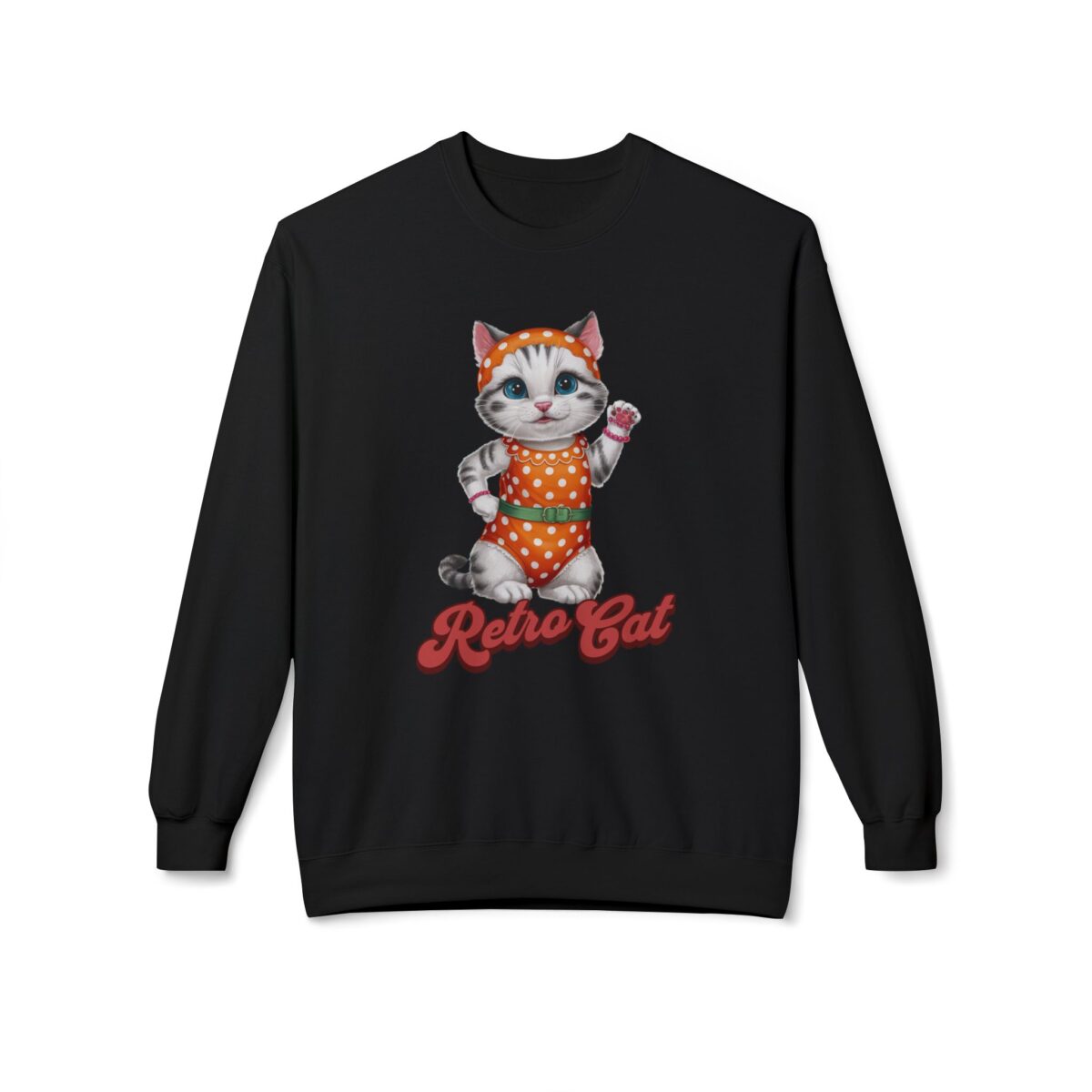 Retro Cat Unisex Midweight Softstyle Fleece Crewneck Sweatshirt - Image 13