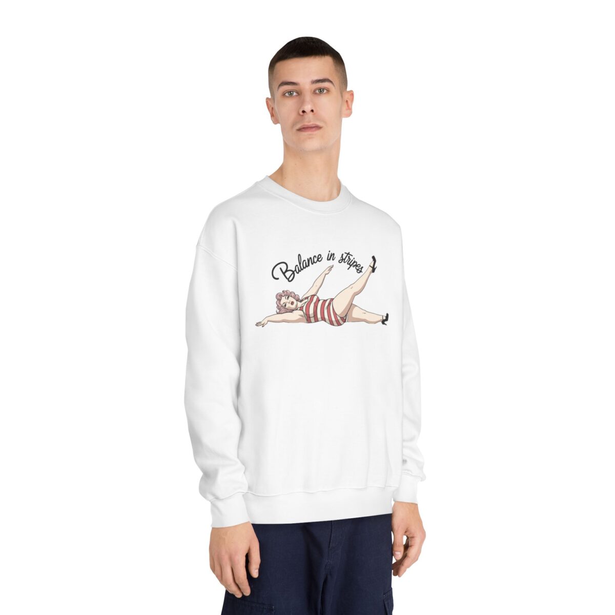 Balance in Stripes Unisex DryBlend® Crewneck Sweatshirt - Image 4