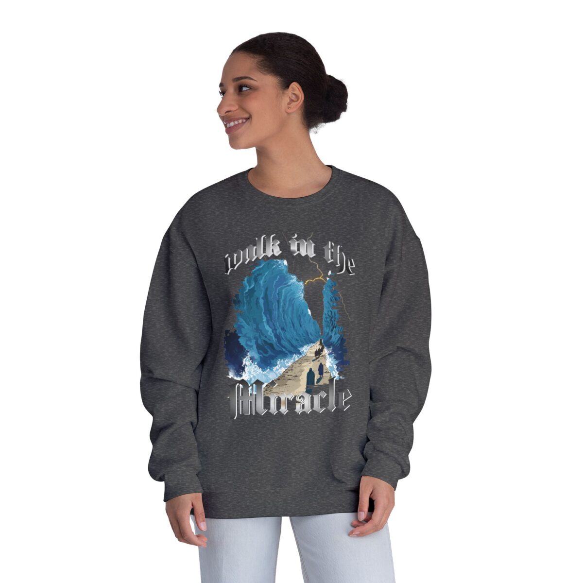 Walk in the miracle Unisex NuBlend® Crewneck Sweatshirt - Image 4