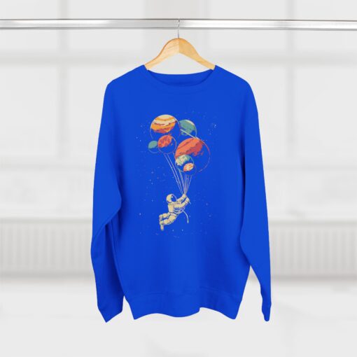 Astronaut and balloon at a Time Unisex Crewneck Sweatshirt - Image 12