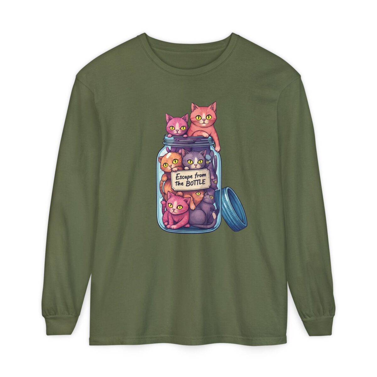 Escape from the bottle Unisex Garment-dyed Long Sleeve T-Shirt - Image 41