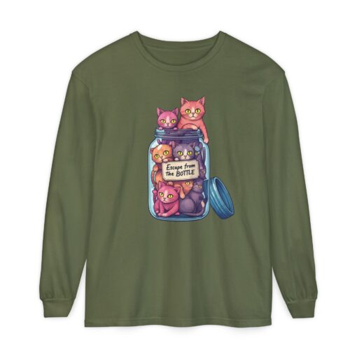 Escape from the bottle Unisex Garment-dyed Long Sleeve T-Shirt - Image 41