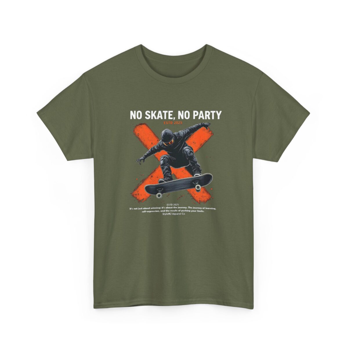 NO SKATE, NO PARTY Unisex Heavy Cotton Tee - Image 7
