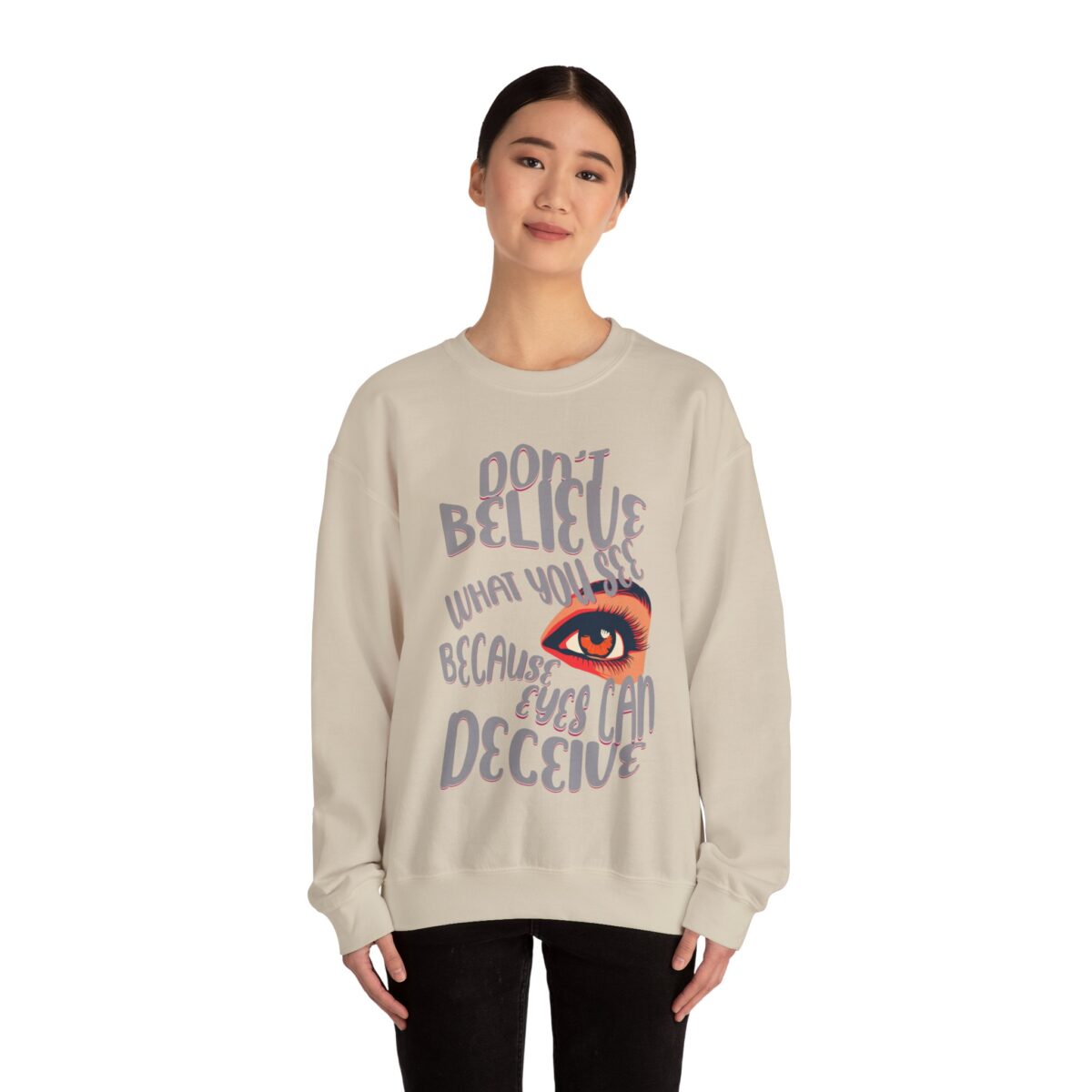 Don't believe what you see Unisex Heavy Blend™ Crewneck Sweatshirt - Image 4