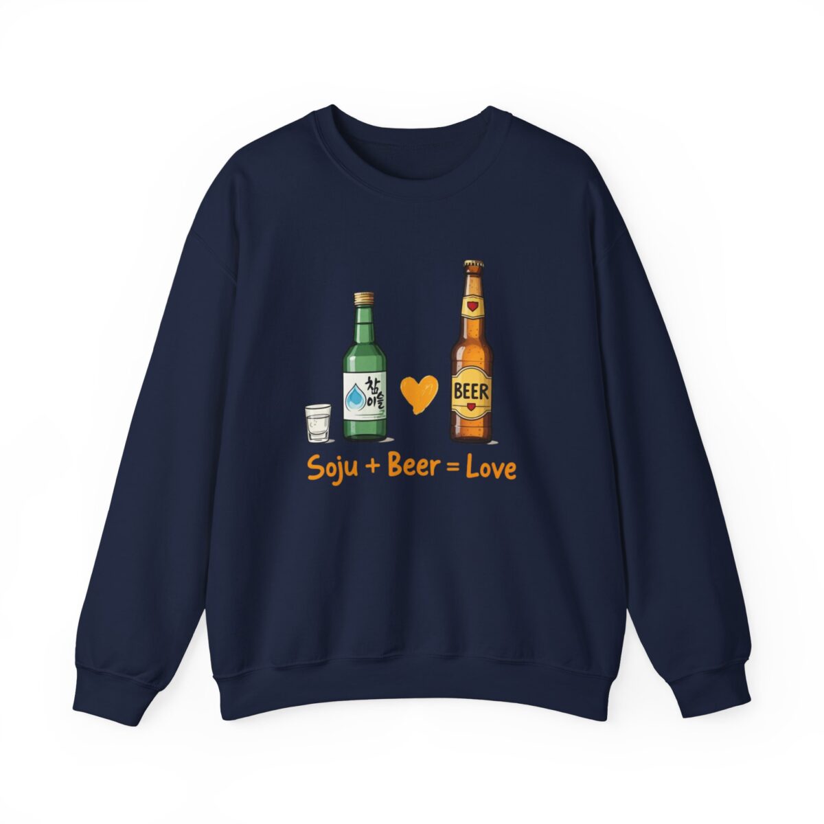 Soju + Beer = Love Unisex Heavy Blend™ Crewneck Sweatshirt - Image 49
