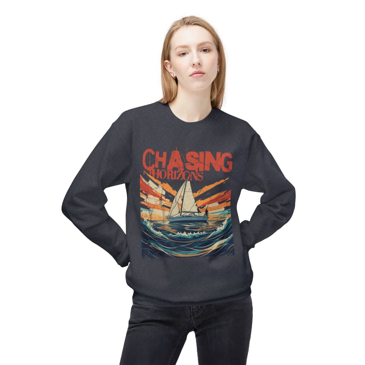 Chasing Horizons Unisex Midweight Softstyle Fleece Crewneck Sweatshirt - Image 7