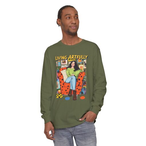 Living Artfully Unisex Garment-dyed Long Sleeve T-Shirt - Image 11