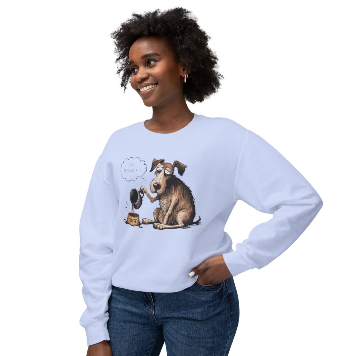 Mornings! Unisex Lightweight Crewneck Sweatshirt - Image 31