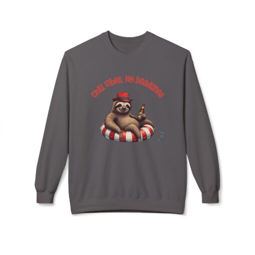 Chill vibes no deadline Unisex Midweight Softstyle Fleece Crewneck Sweatshirt - Image 25