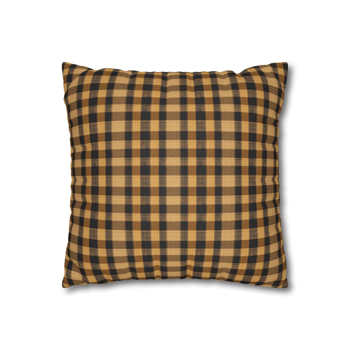 Yellow hue plaid Faux Suede Square Pillowcase - Image 3