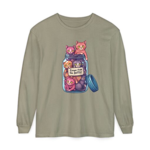 Escape from the bottle Unisex Garment-dyed Long Sleeve T-Shirt - Image 29