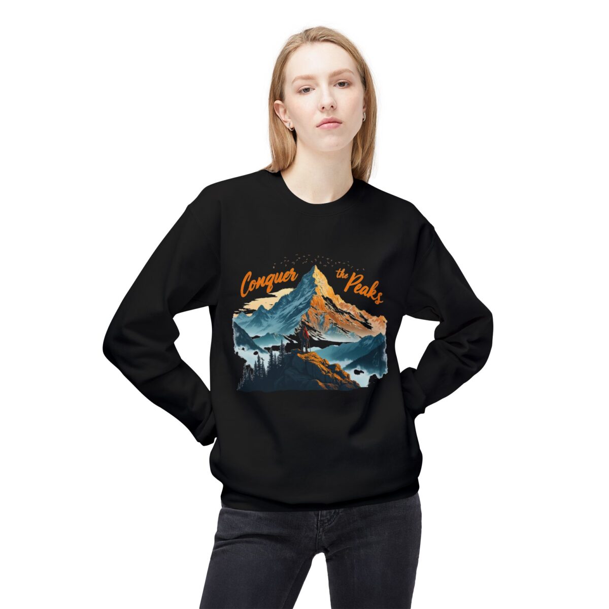 Conquer the peaks Unisex Midweight Softstyle Fleece Crewneck Sweatshirt - Image 15