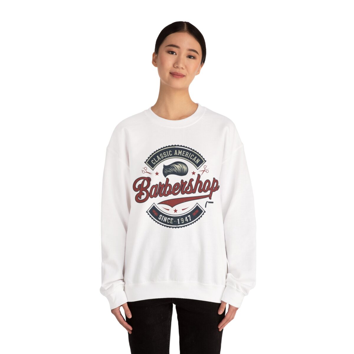 Classic American barbershop Unisex Heavy Blend™ Crewneck Sweatshirt - Image 4