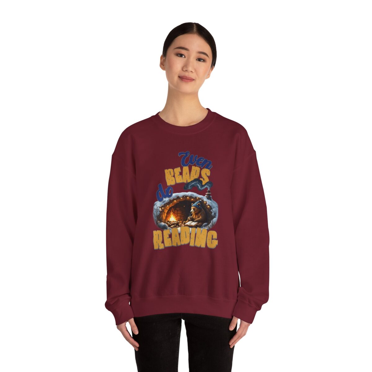 Even bears do reading Unisex Heavy Blend™ Crewneck Sweatshirt - Image 40