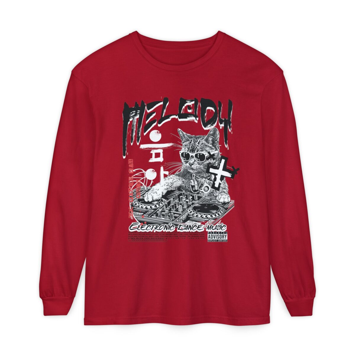 DJ Cat Unisex Garment-dyed Long Sleeve T-Shirt - Image 41