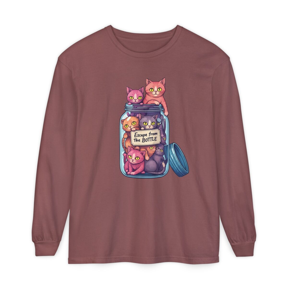 Escape from the bottle Unisex Garment-dyed Long Sleeve T-Shirt - Image 13