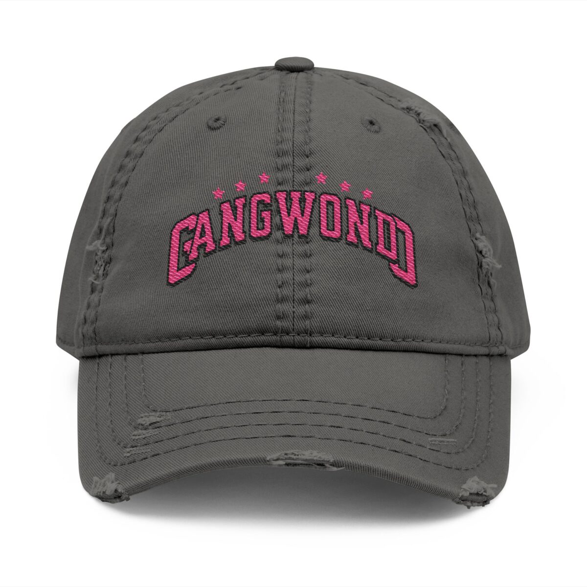 Korea Gangwondo Distressed Dad Hat with Embroidery