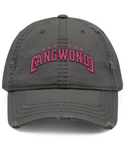 Korea Gangwondo Distressed Dad Hat with Embroidery