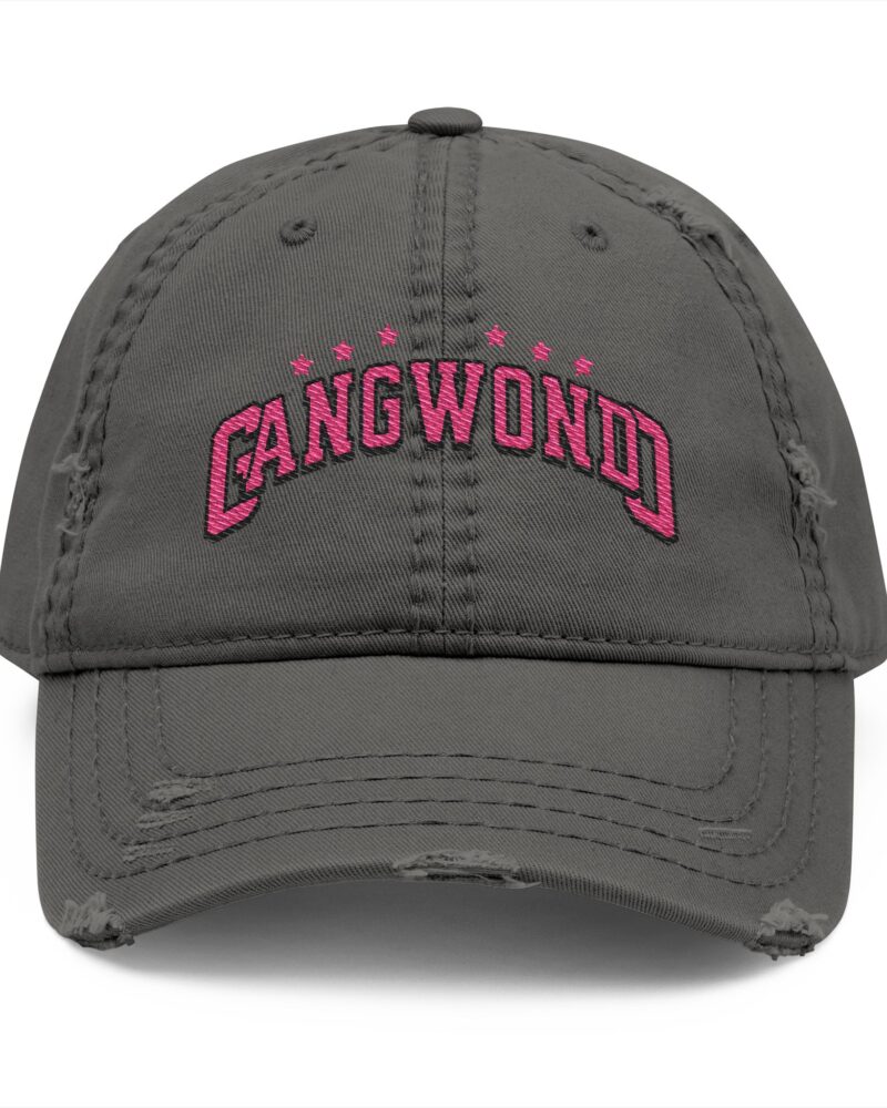Korea Gangwondo Distressed Dad Hat with Embroidery