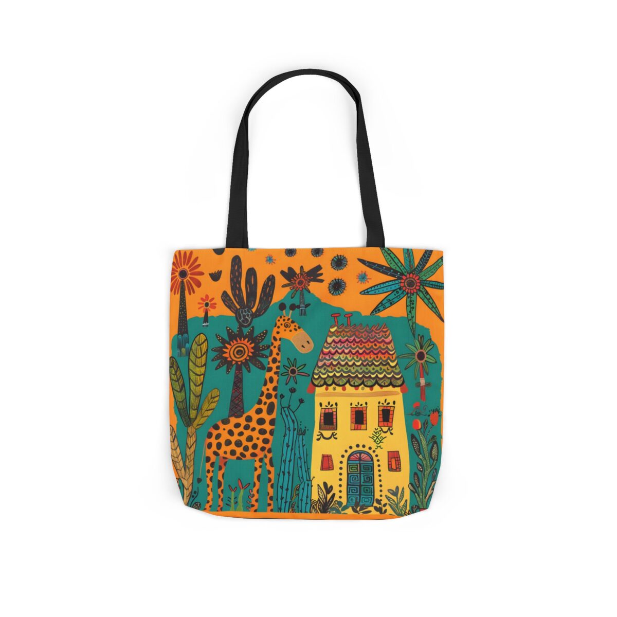 The giraffe that lives in my house Canvas Tote Bag, 5-Color Straps - Image 38