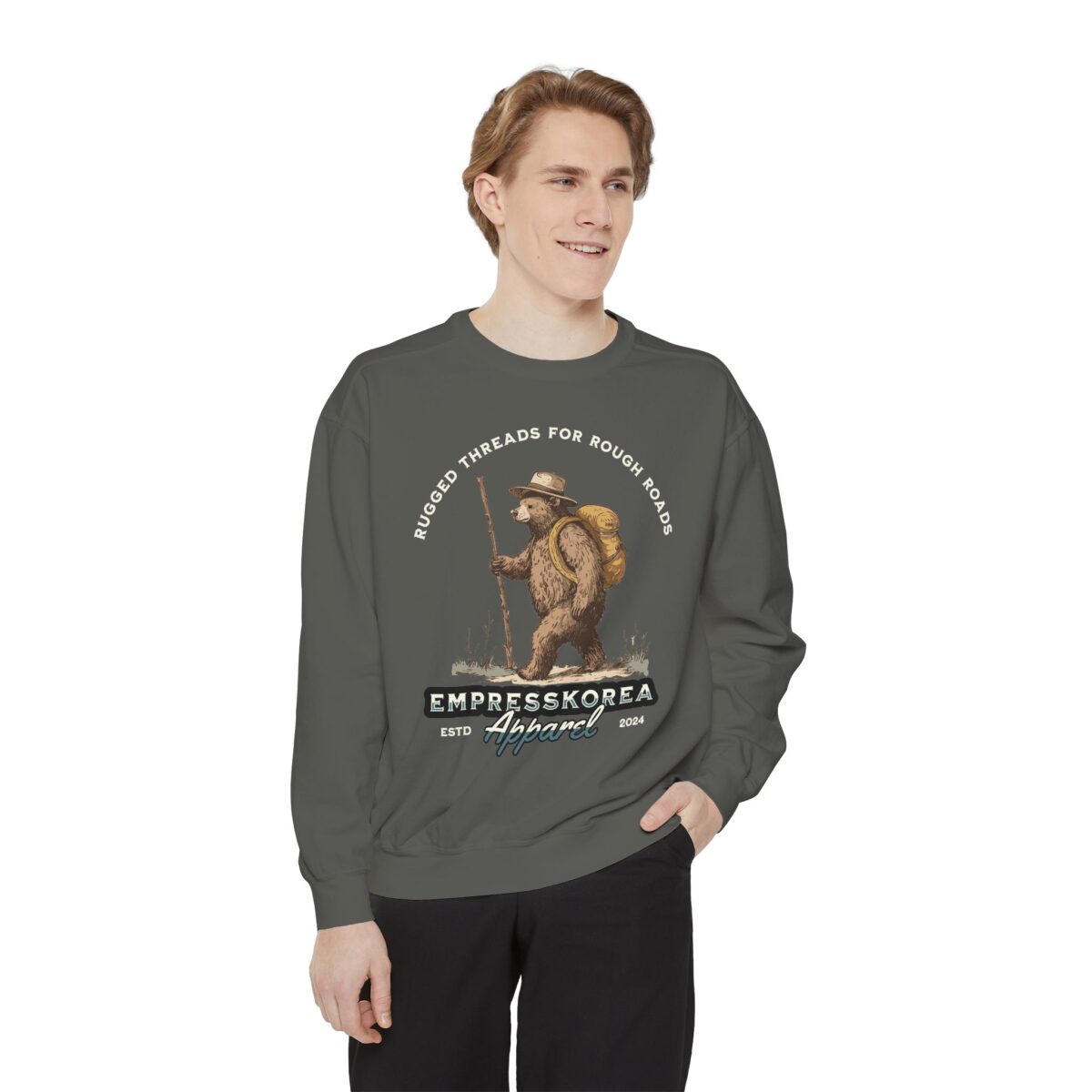 Rugged threads for ruff roads Unisex Garment-Dyed Sweatshirt - Image 11