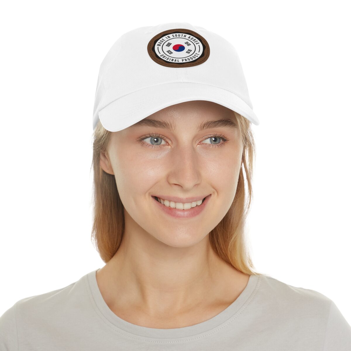 Made in South Korea Hat with Leather Patch (Round) - Image 8
