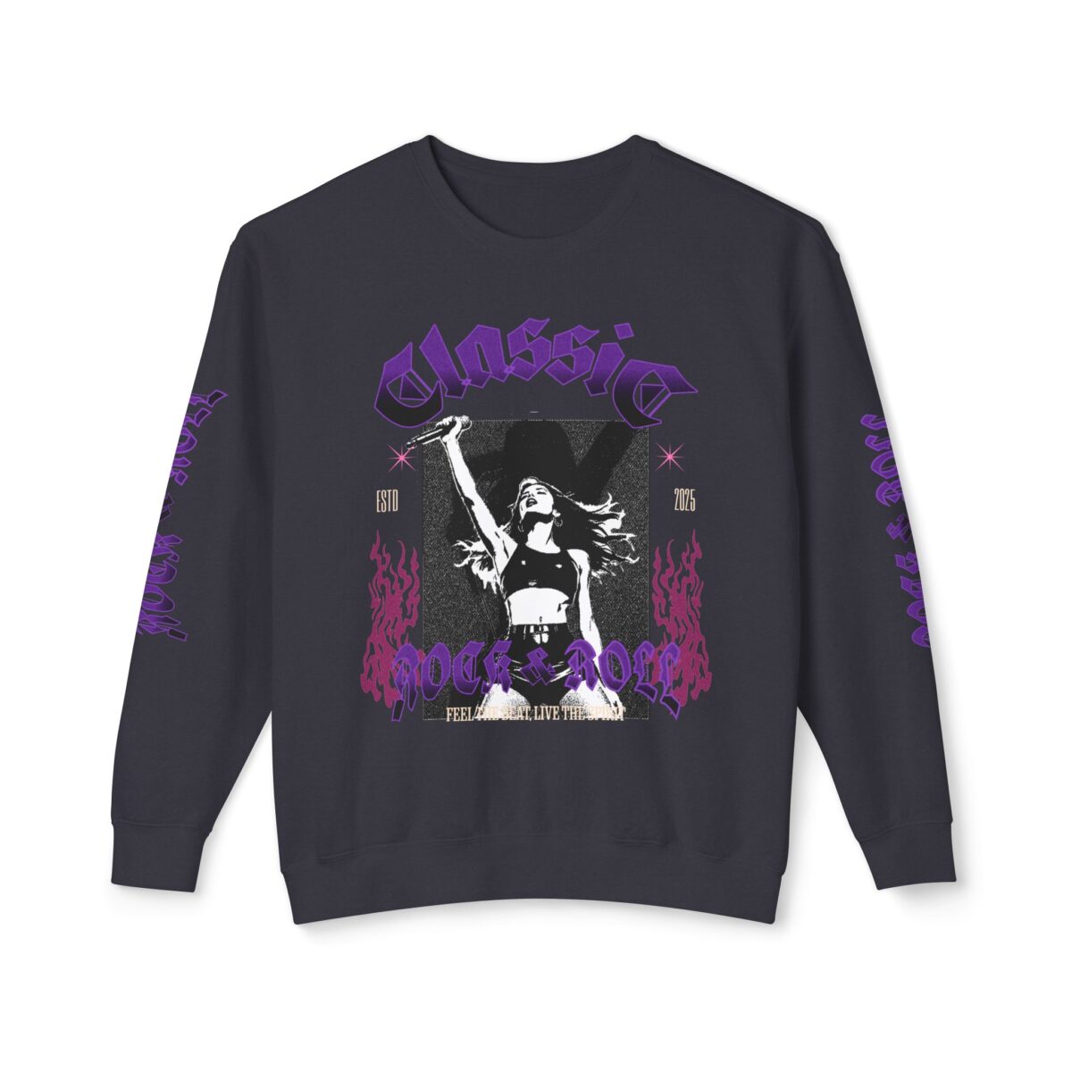 Classic Rock Unisex Lightweight Crewneck Sweatshirt - 2025 Concert Vibes